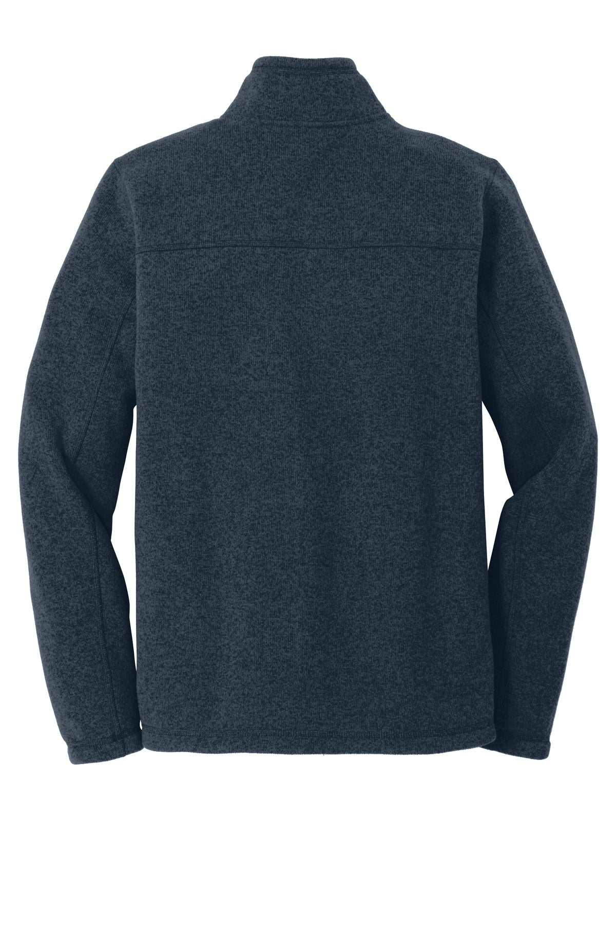 The North Face Sweater Fleece Jacket in Urban Navy Heather, back flat