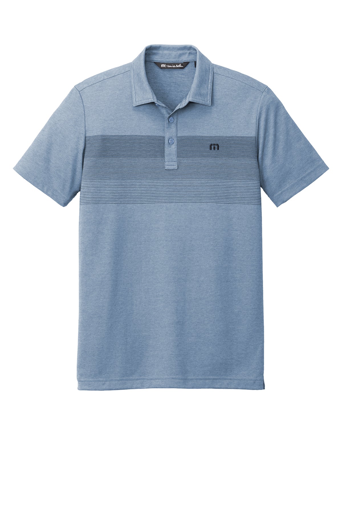 TravisMathew Coastal Chest Stripe Polo in Opal Blue Heather, view