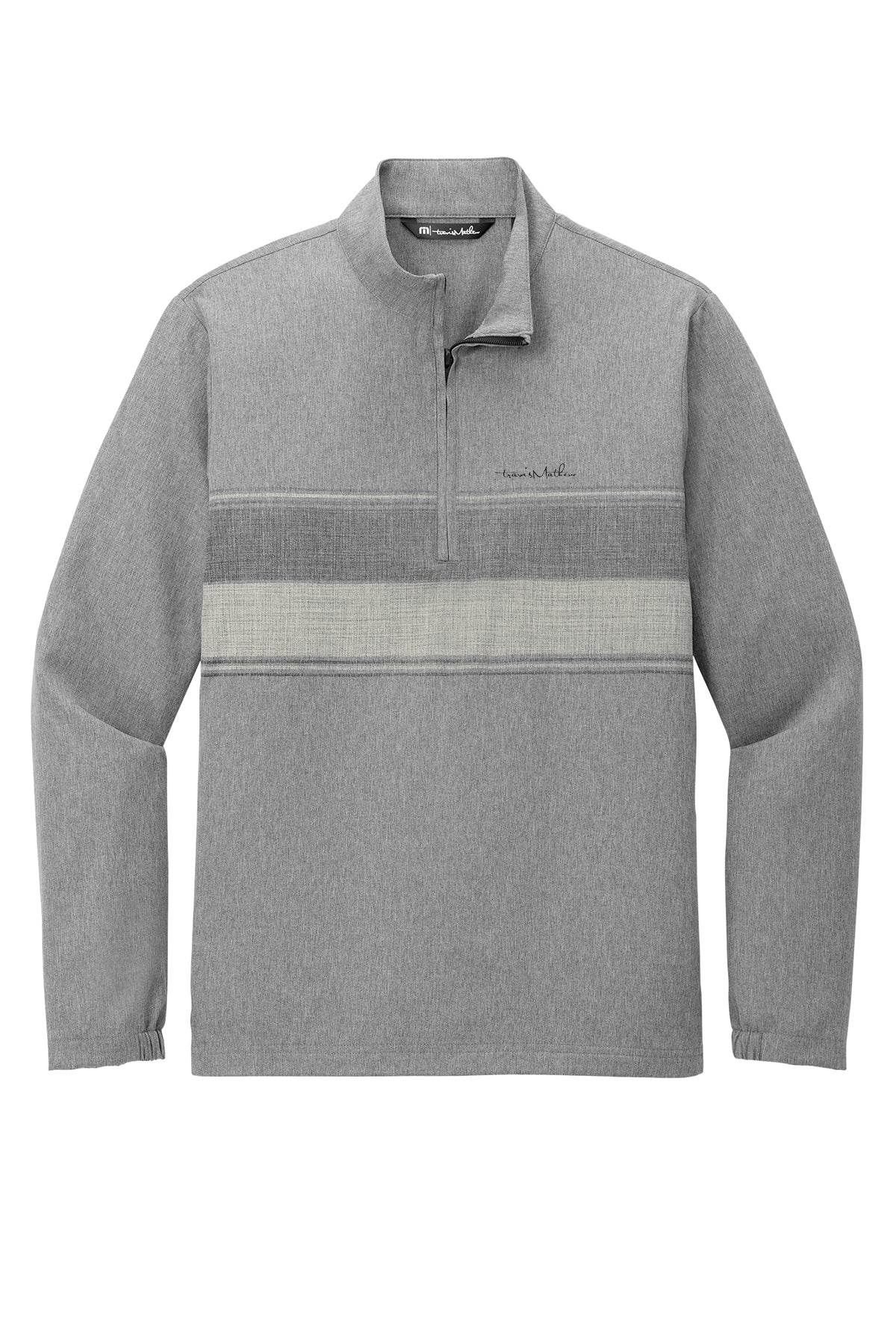 TravisMathew Balboa Chest Stripe 1/4-Zip in Dark Grey Heather, view