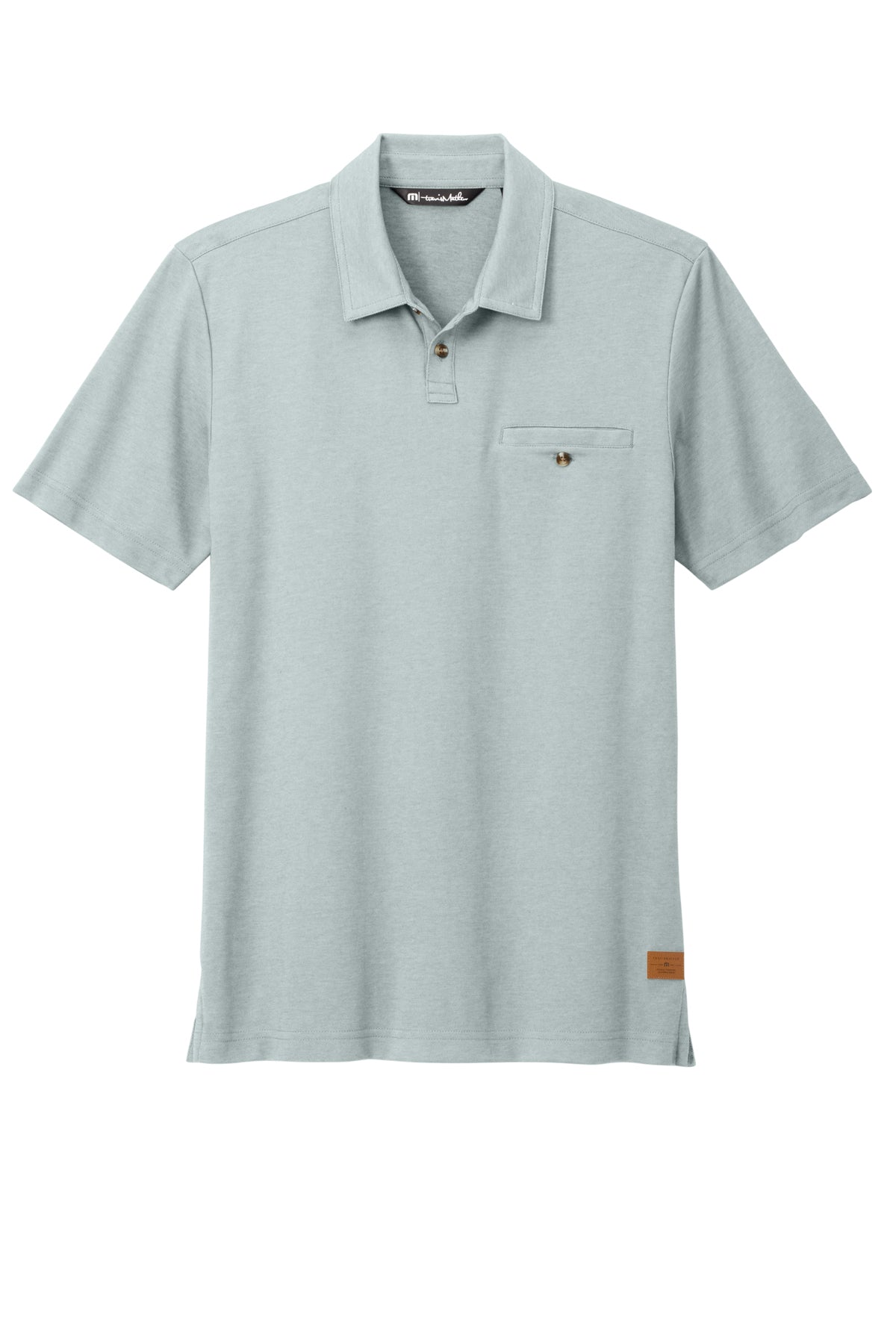 TravisMathew Sunsetters Pocket Polo in Balsam Green Heather, view