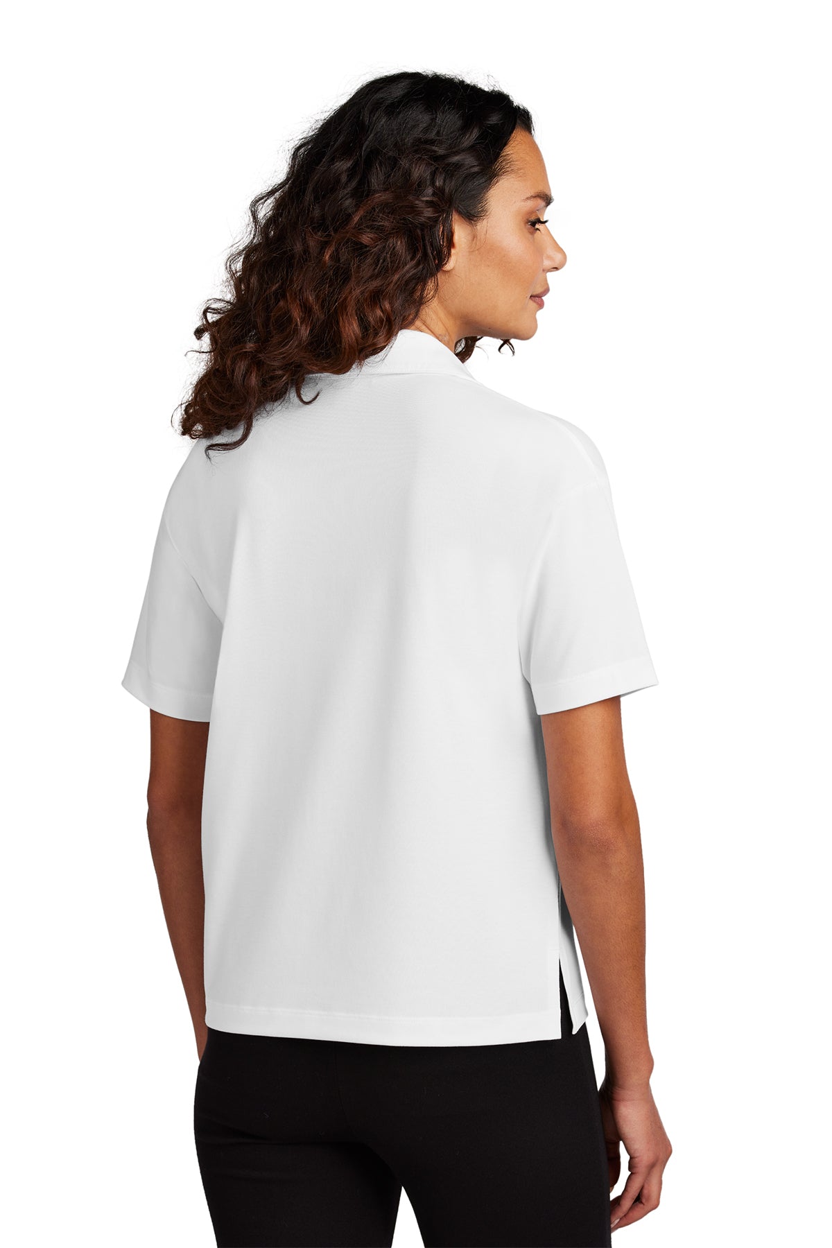 Mercer+Mettle Women’s Stretch Jersey Polo in White, view