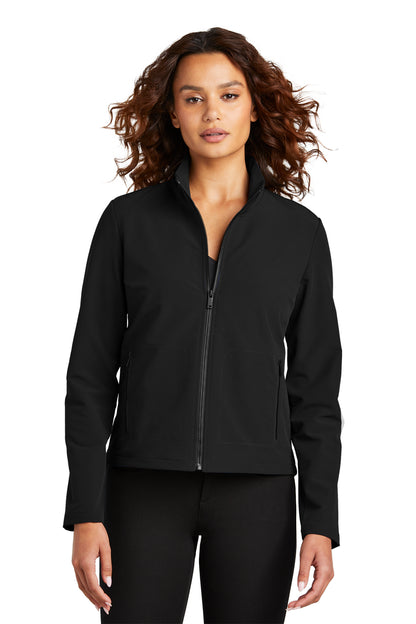 Mercer+Mettle Women’s Stretch Soft Shell Jacket in Deep Black, view