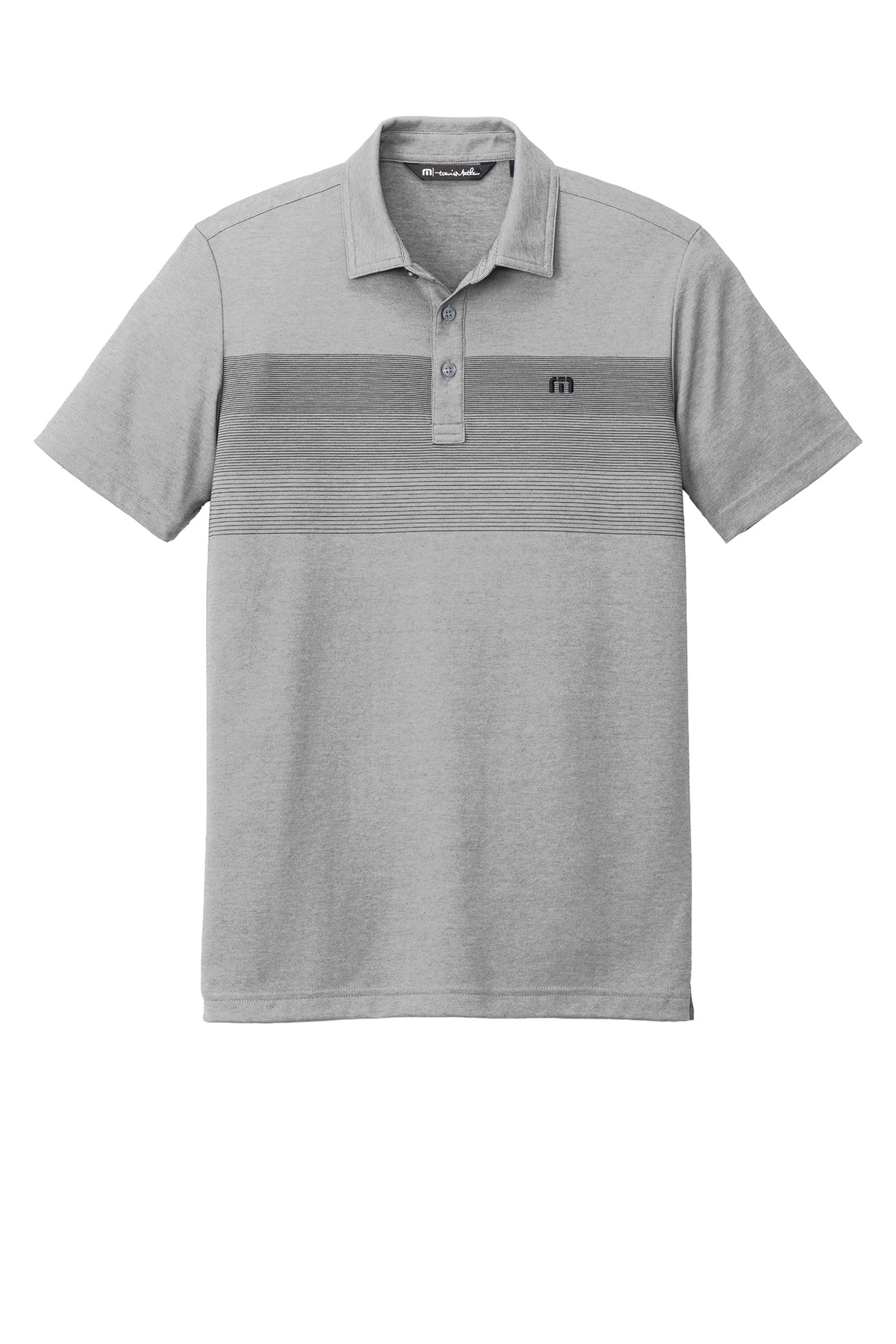 TravisMathew Coastal Chest Stripe Polo in Quiet Shade Grey Heather, view