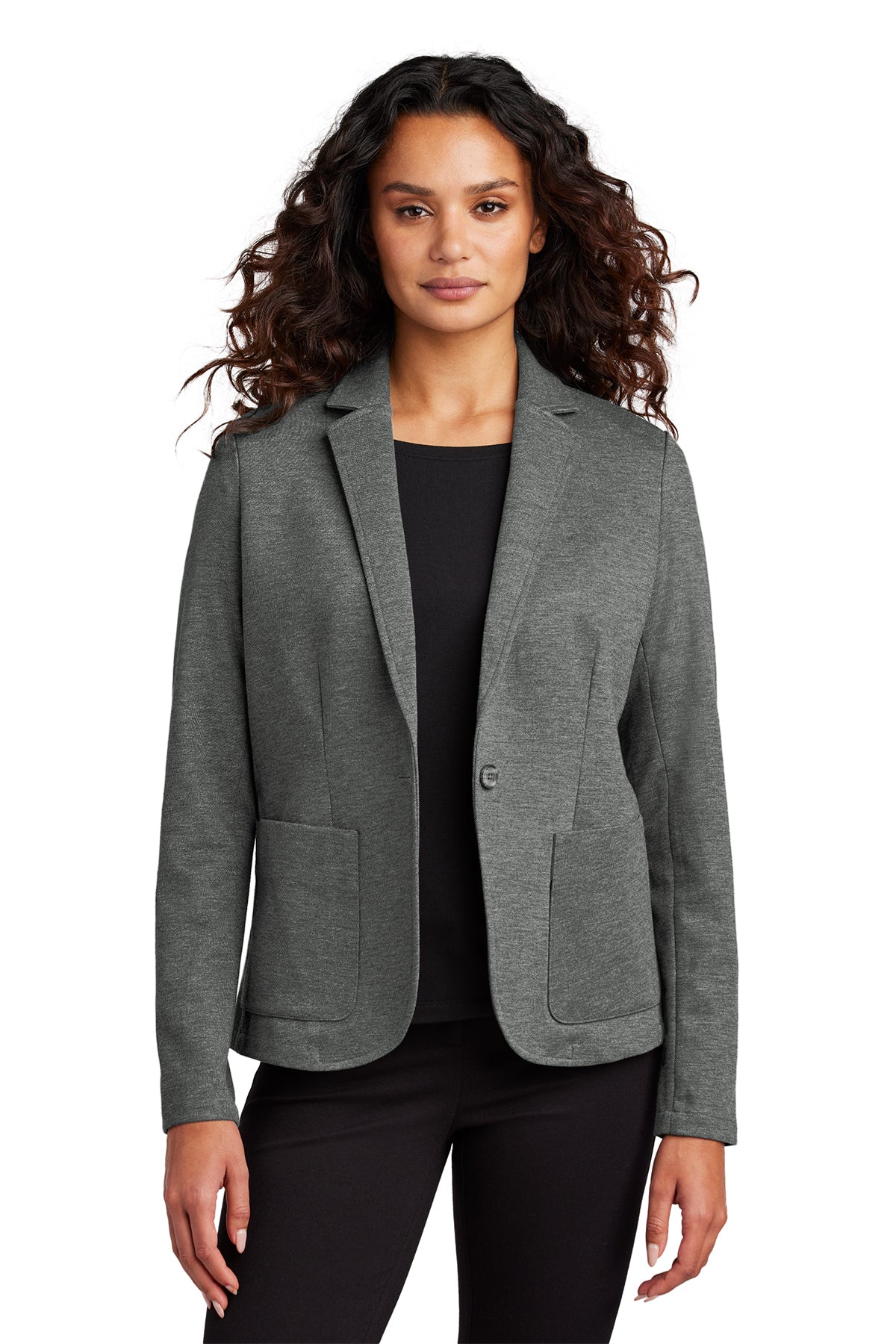 Mercer+Mettle Women’s Relaxed Knit Blazer in Storm Grey Heather, view