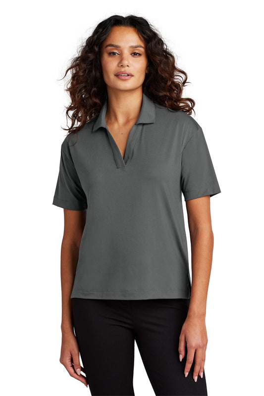 Mercer+Mettle Women’s Stretch Jersey Polo in Anchor Grey, view