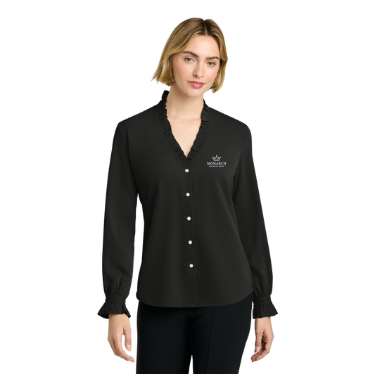 Brooks Brothers® Women’s Long Sleeve Ruffle Collar Blouse