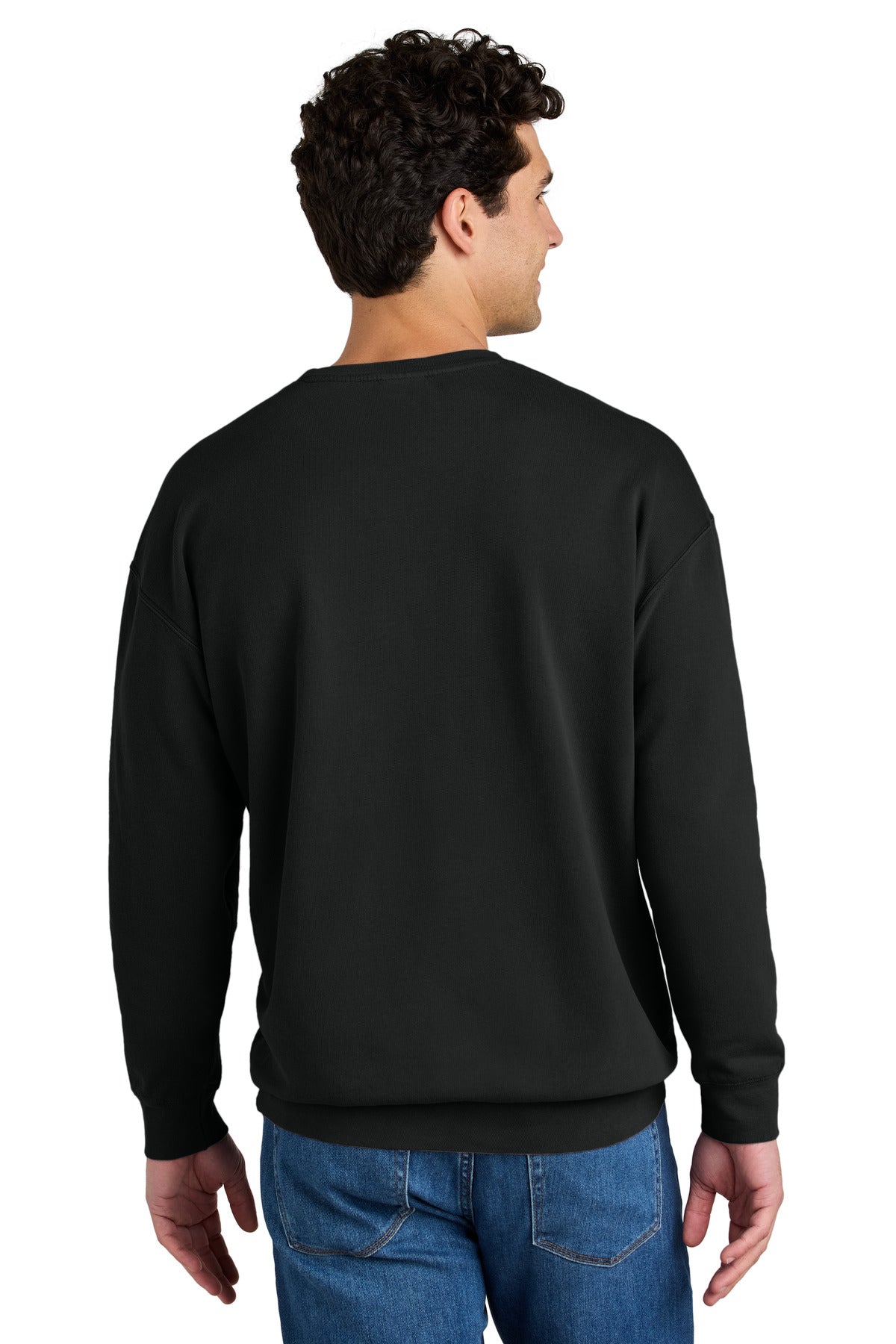 Comfort Colors Lightweight Crewneck Sweatshirt - Black - back