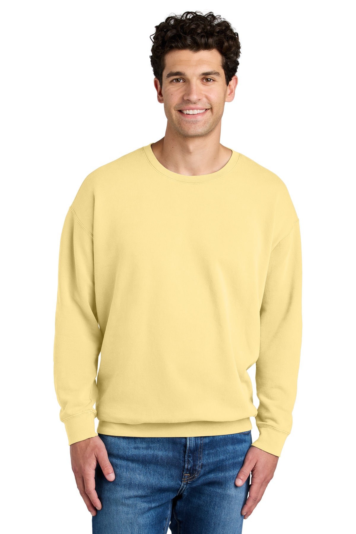 Comfort Colors Lightweight Crewneck Sweatshirt - Butter - front