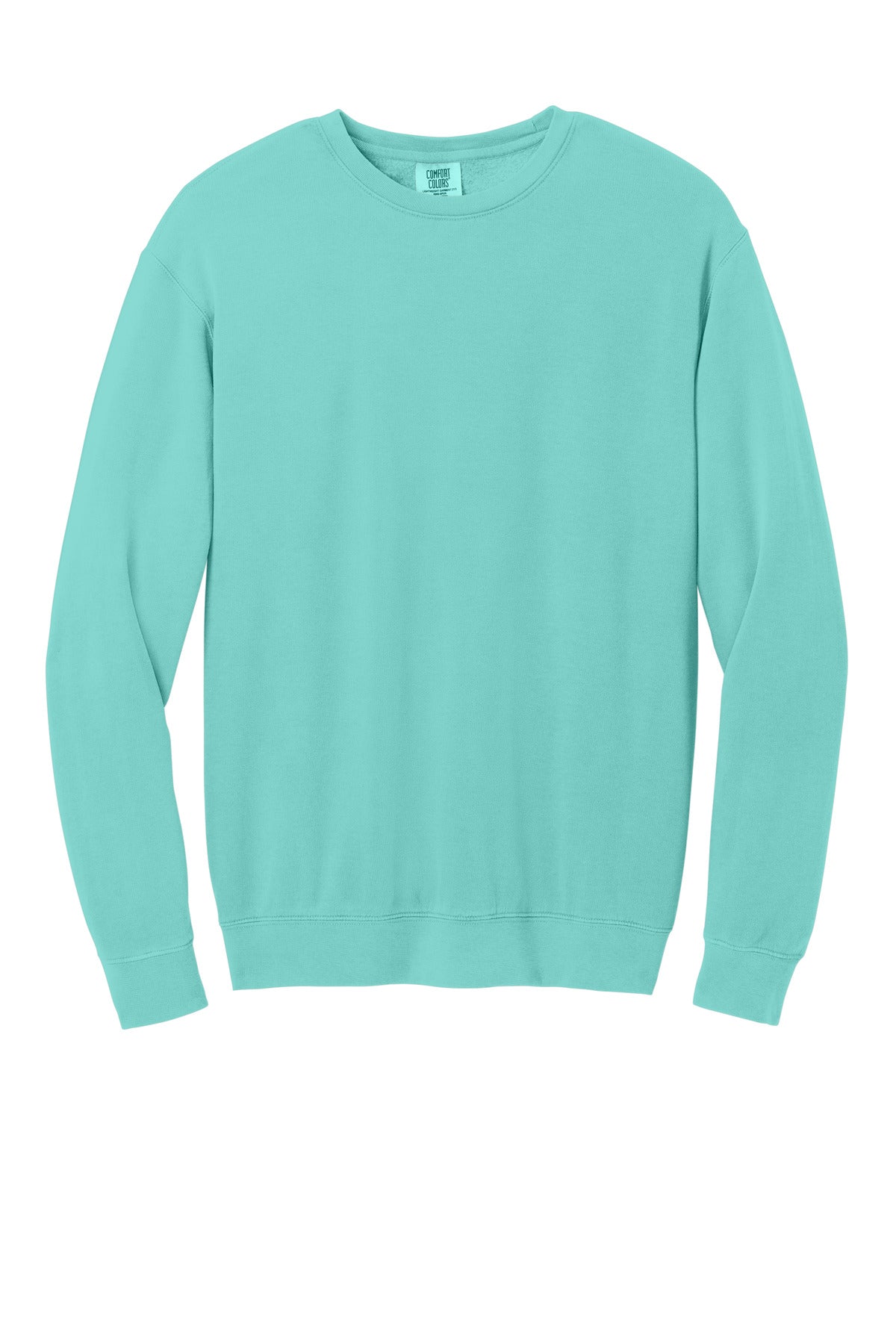 Comfort Colors Lightweight Crewneck Sweatshirt - Chalky Mint - flat front