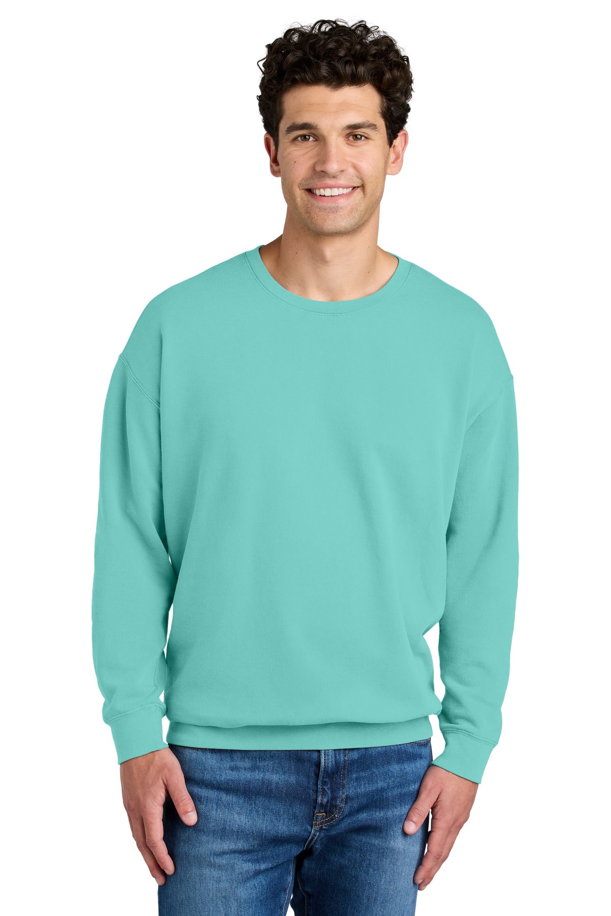 Comfort Colors Lightweight Crewneck Sweatshirt - Chalky Mint - front