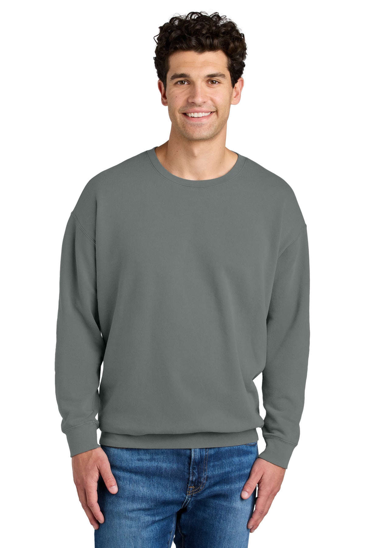 Comfort Colors Lightweight Crewneck Sweatshirt - Grey - front