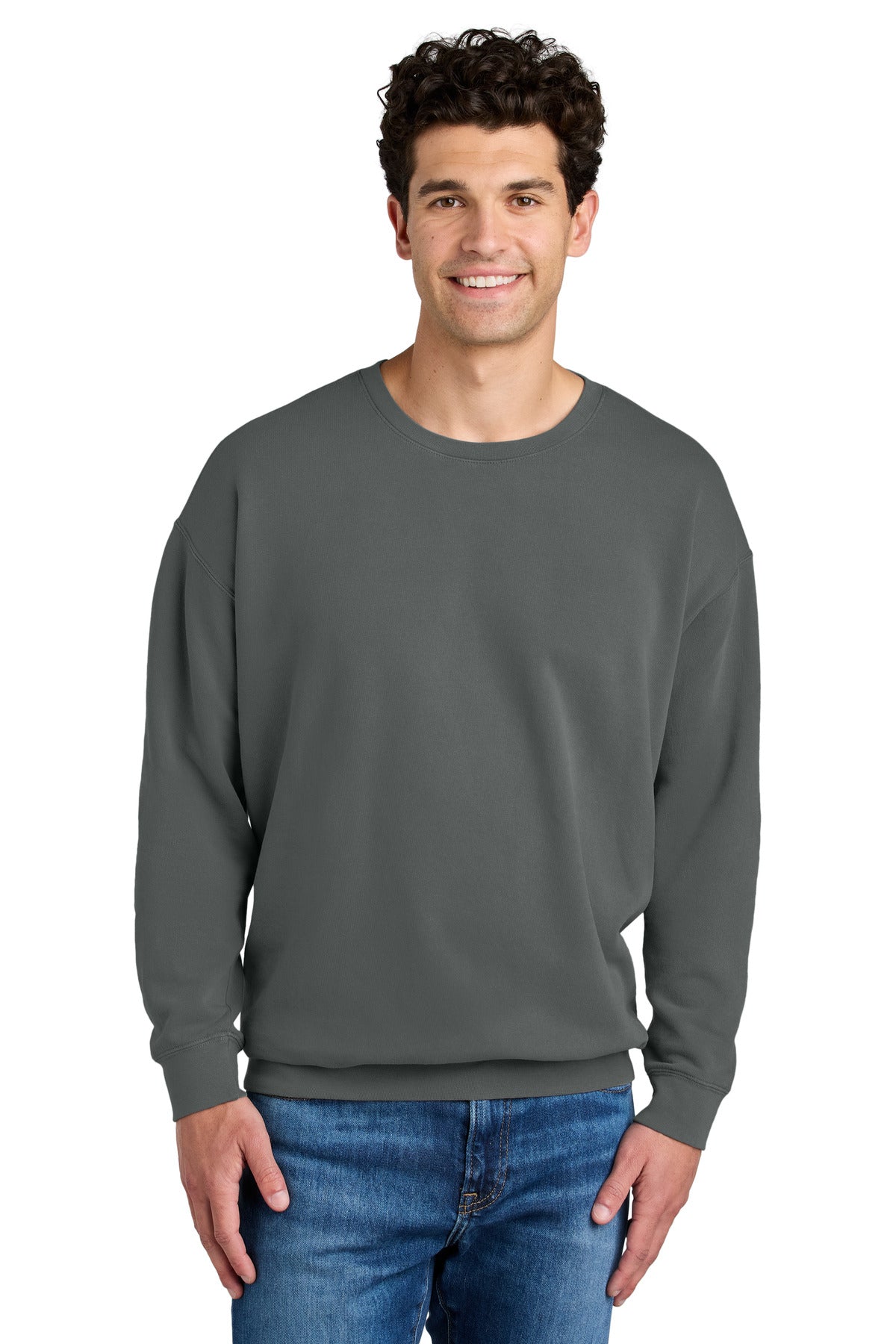 Comfort Colors Lightweight Crewneck Sweatshirt - Pepper - front