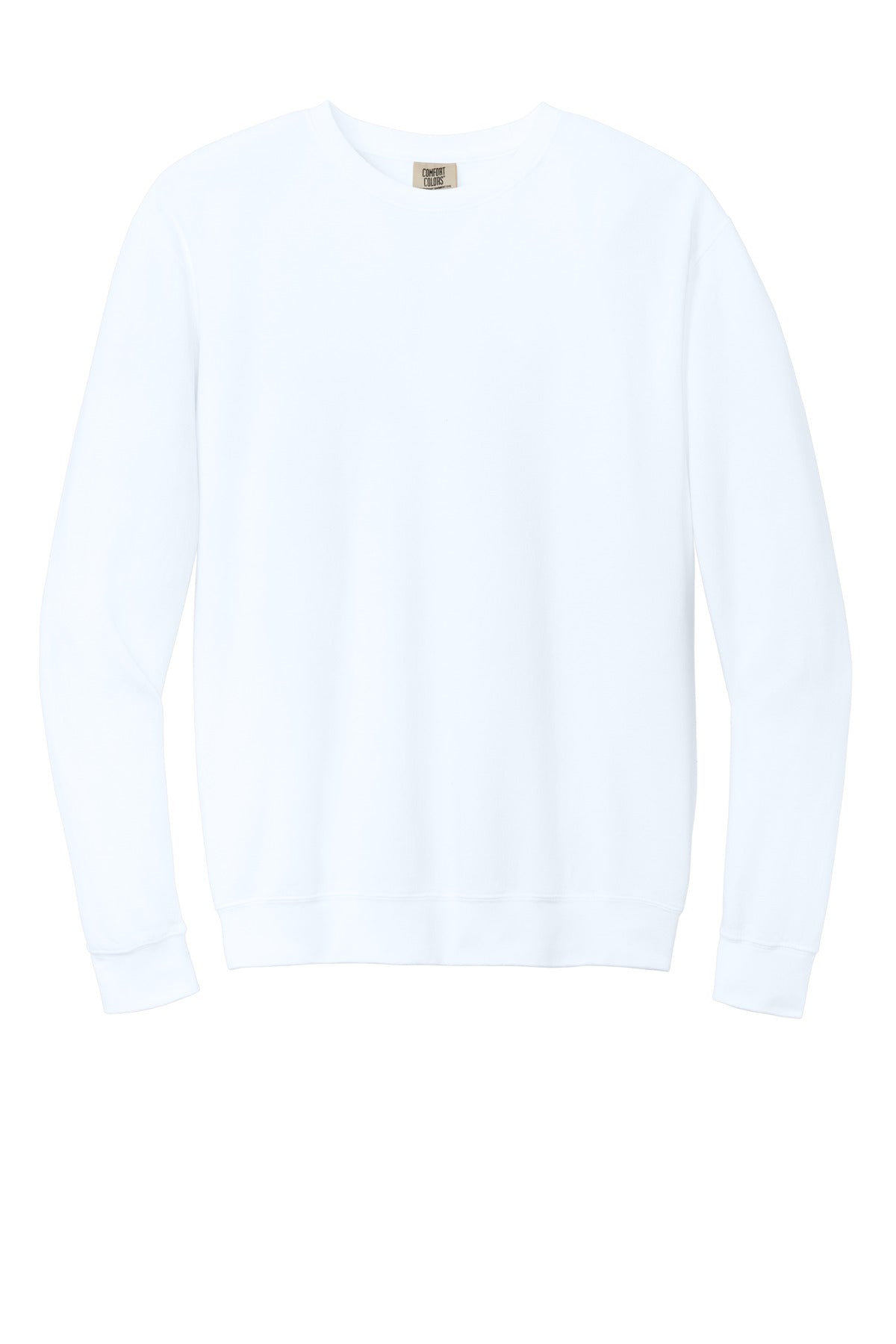 Comfort Colors Lightweight Crewneck Sweatshirt - White - flat front