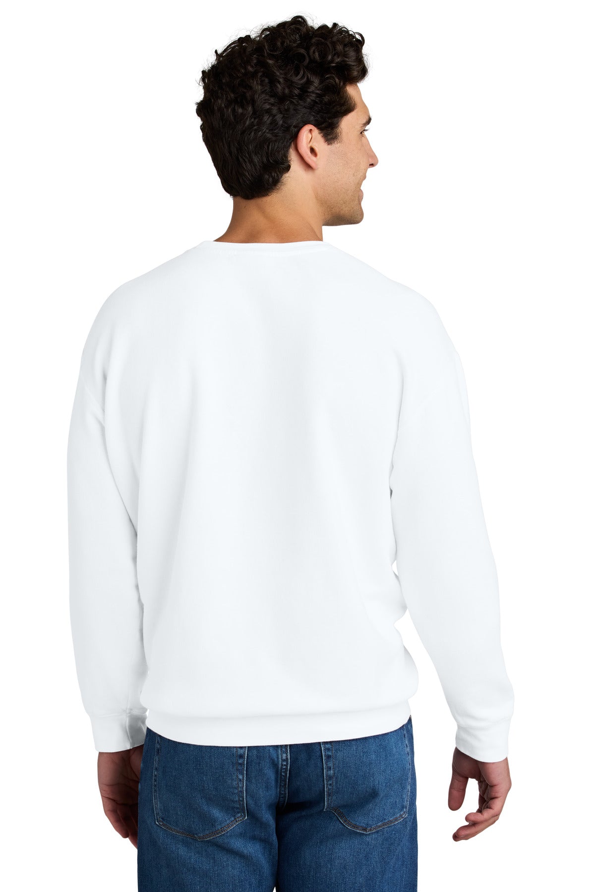 Comfort Colors Lightweight Crewneck Sweatshirt - White - back