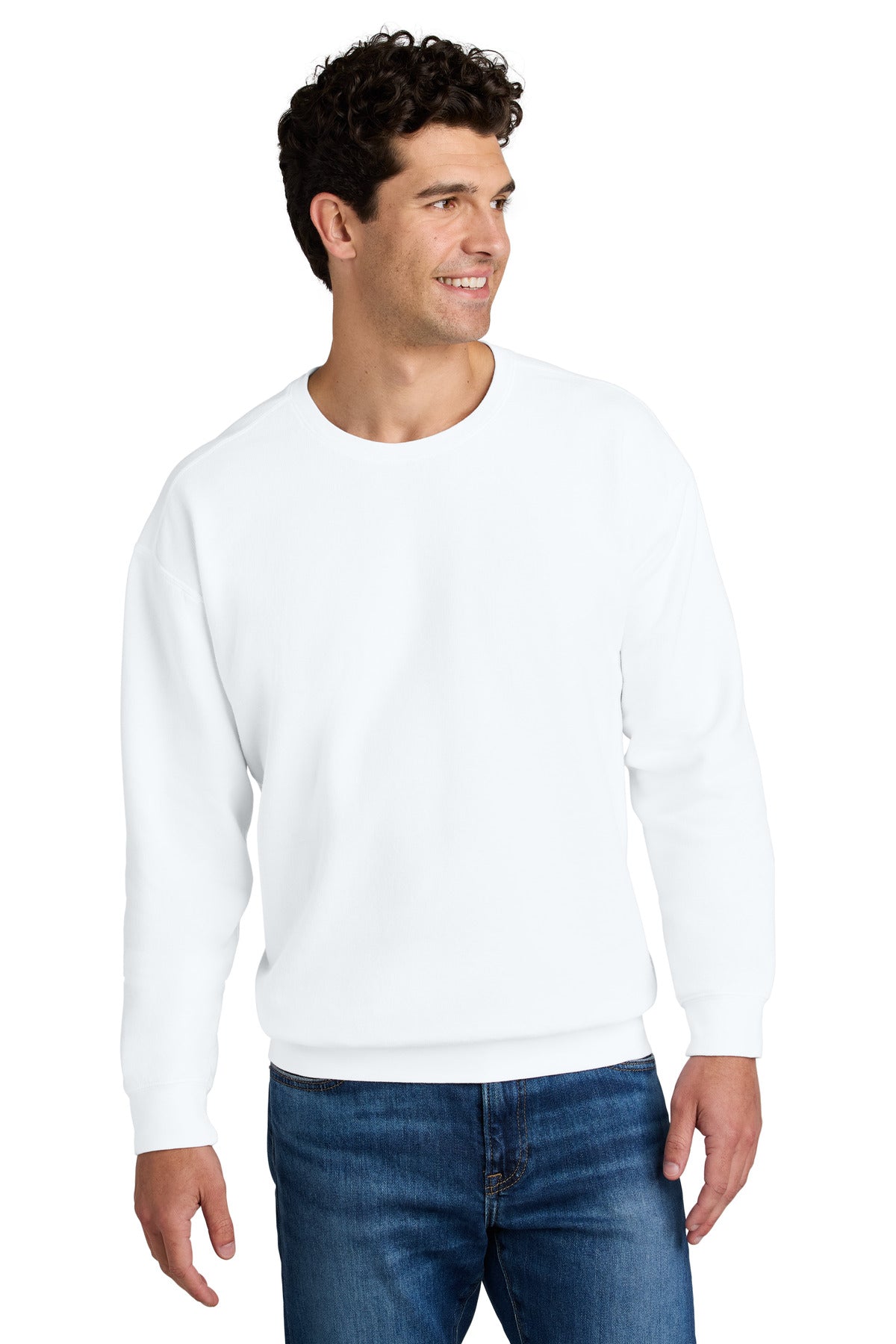 Comfort Colors Lightweight Crewneck Sweatshirt - White - front