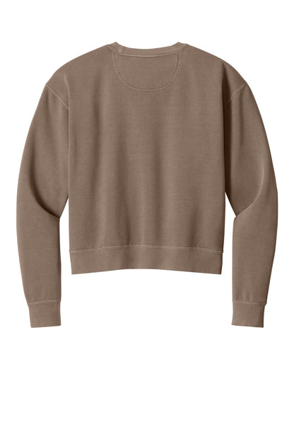 Comfort Colors Women's Mid-Length Crewneck Sweatshirt - Espresso - flat back