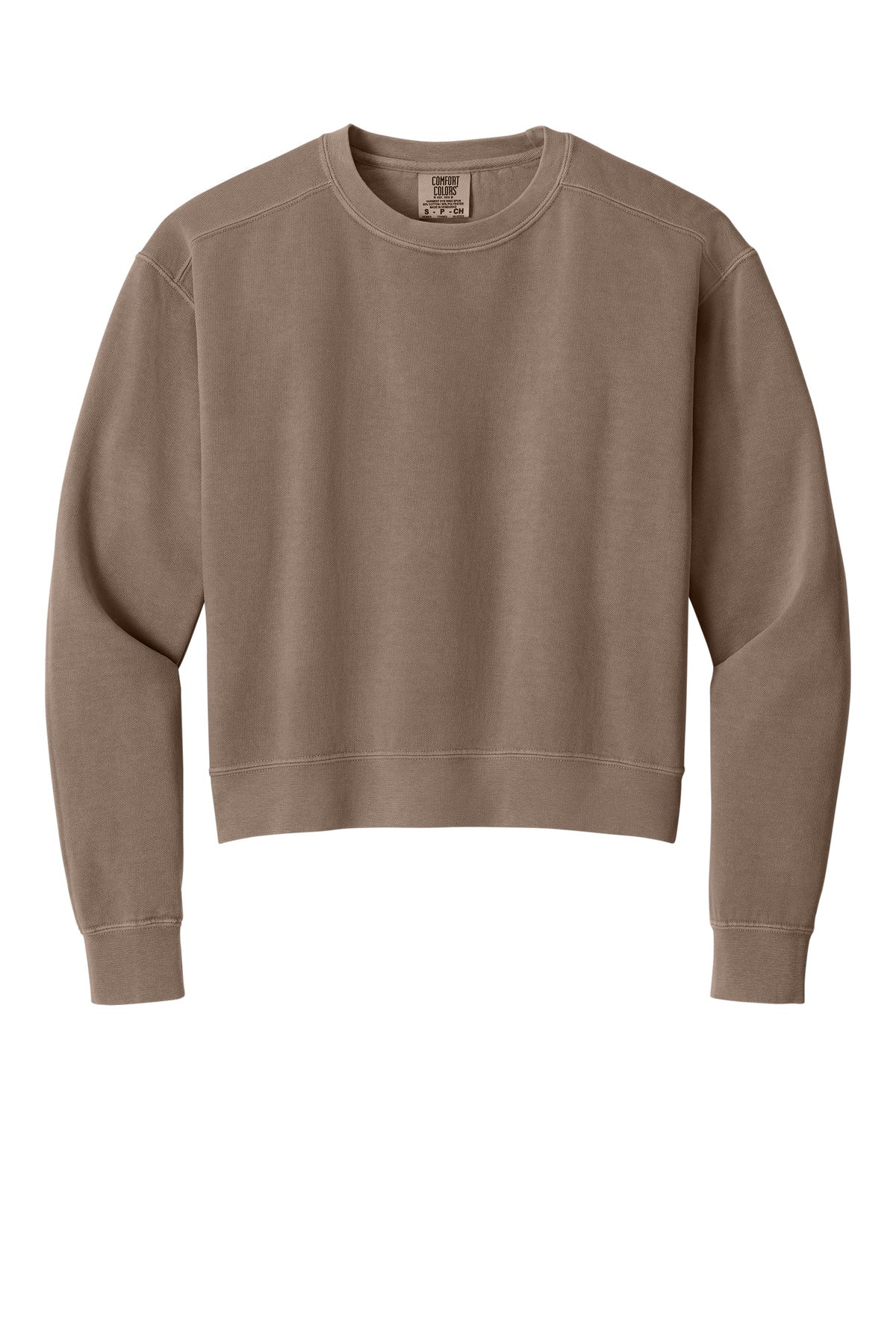 Comfort Colors Women's Mid-Length Crewneck Sweatshirt - Espresso - flat front