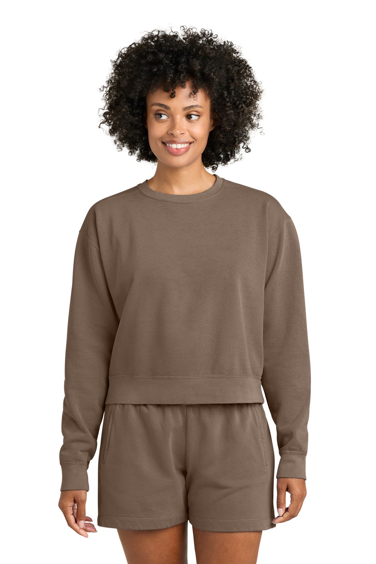 Comfort Colors Women's Mid-Length Crewneck Sweatshirt - Espresso - front