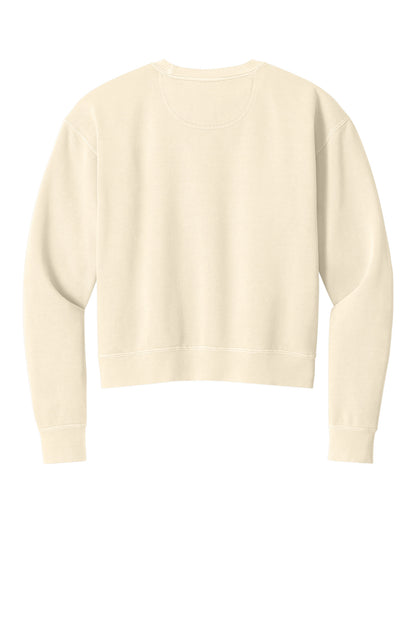 Comfort Colors Women's Mid-Length Crewneck Sweatshirt - Ivory - flat back