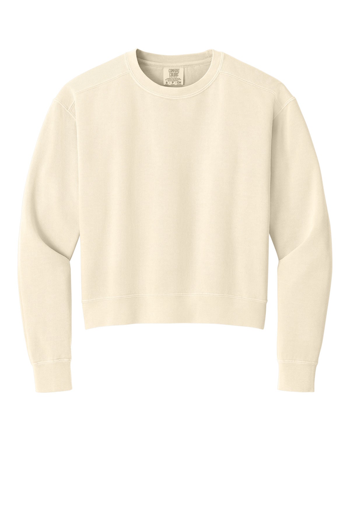 Comfort Colors Women's Mid-Length Crewneck Sweatshirt - Ivory - flat front