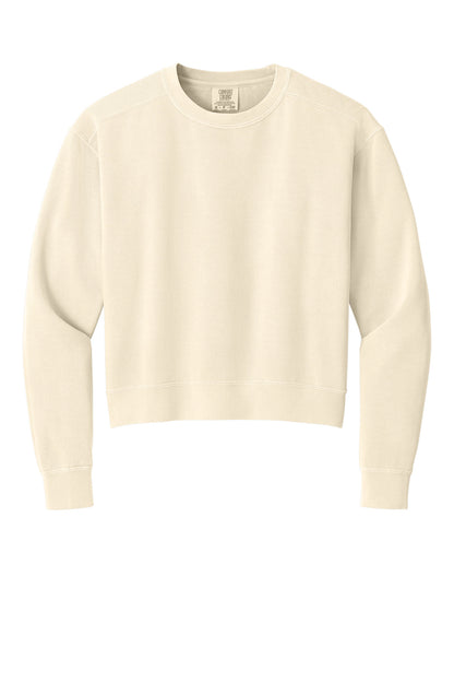 Comfort Colors Women's Mid-Length Crewneck Sweatshirt - Ivory - flat front