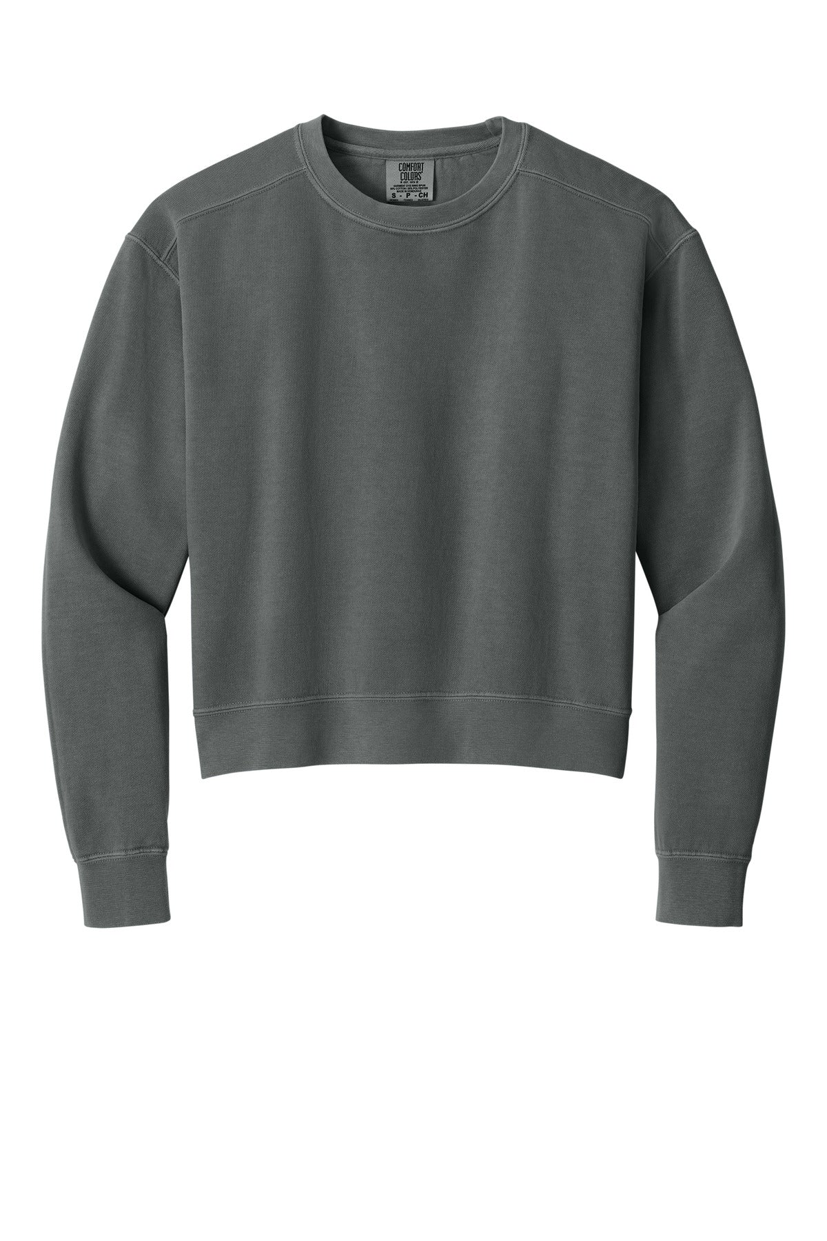 Comfort Colors Women's Mid-Length Crewneck Sweatshirt - Pepper - flat front
