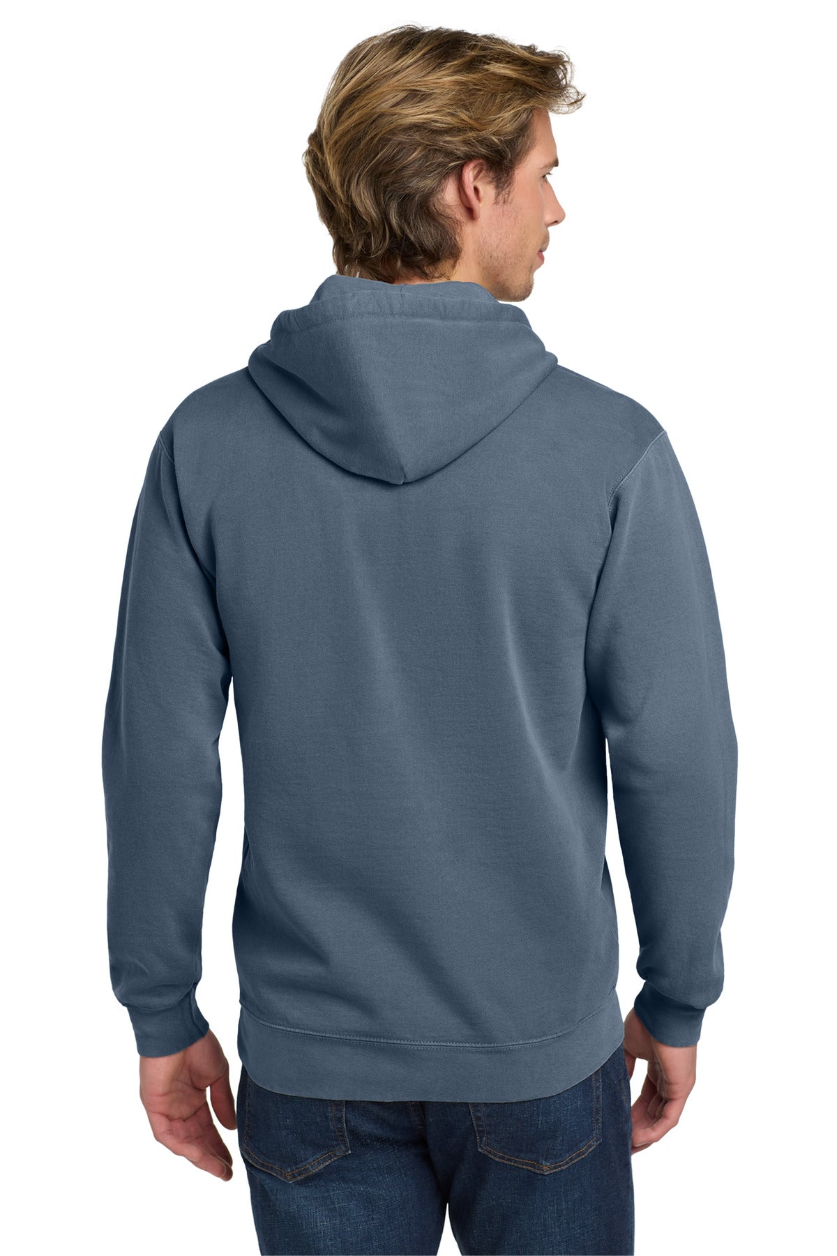 COMFORT COLORS Ring Spun Hooded Sweatshirt - Blue Jean - back