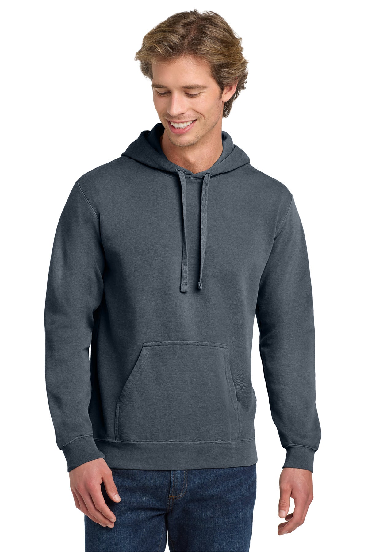 COMFORT COLORS Ring Spun Hooded Sweatshirt - Denim - front