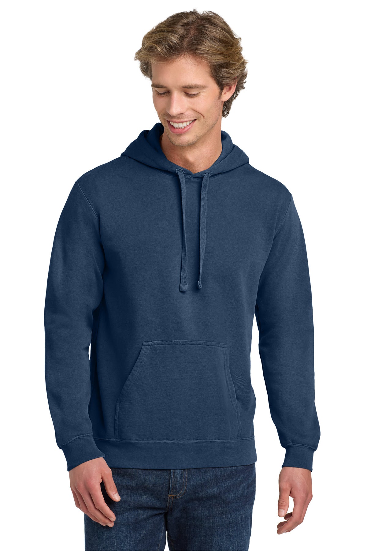 COMFORT COLORS Ring Spun Hooded Sweatshirt - True Navy - front