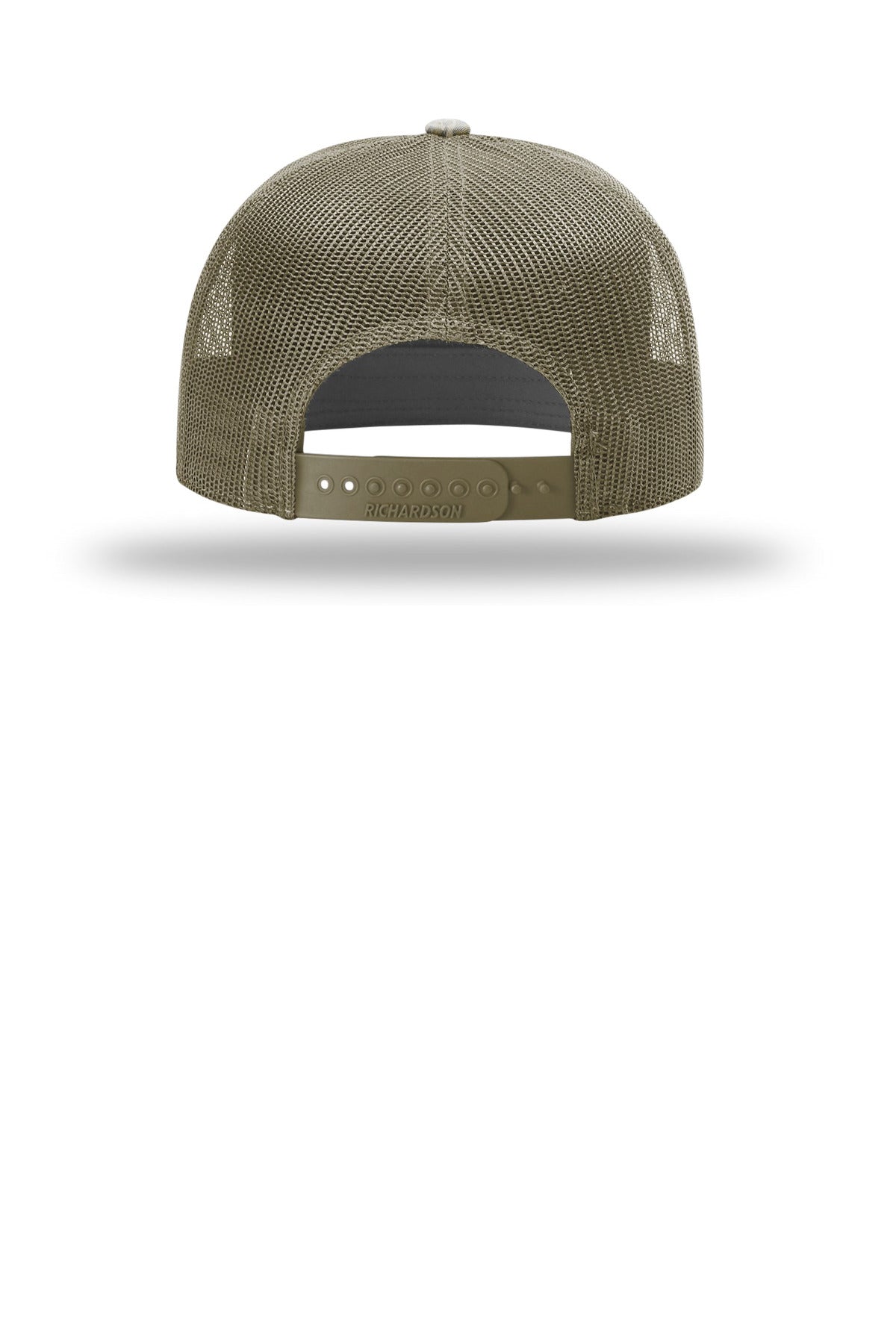 Richardson Printed 7-Panel Trucker - Mossy Oak Bottomland/ Loden - flat back