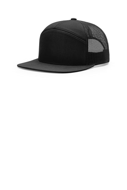 Richardson 7-Panel Trucker - Black - front