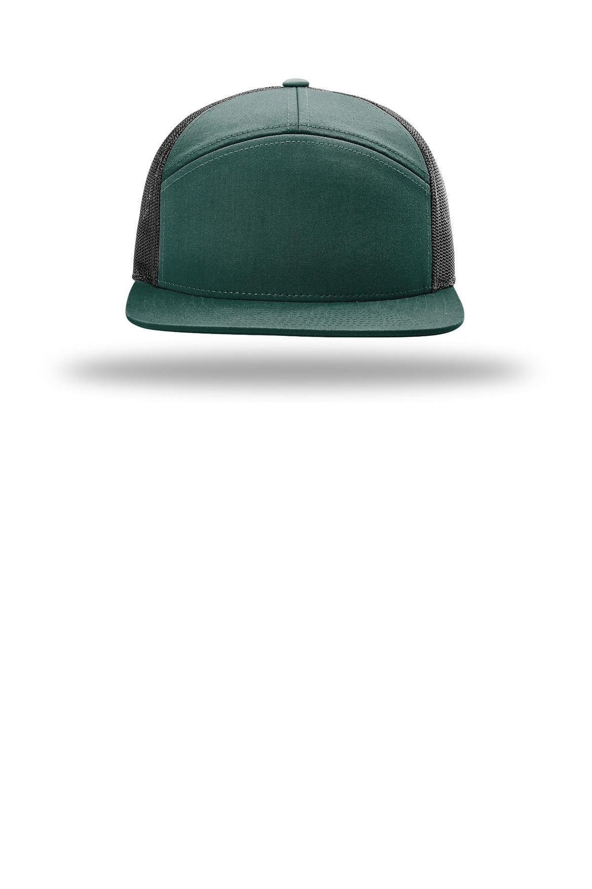 Richardson 7-Panel Trucker - Dark Green/ Black - flat front