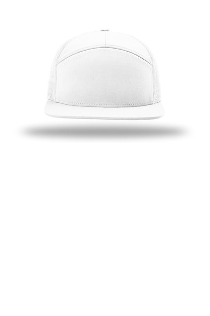 Richardson 7-Panel Trucker - White - flat front