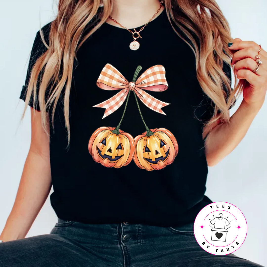 Halloween Jack O’ Lantern Bow T-Shirt
