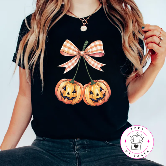 Halloween Jack O’ Lantern Bow T-Shirt