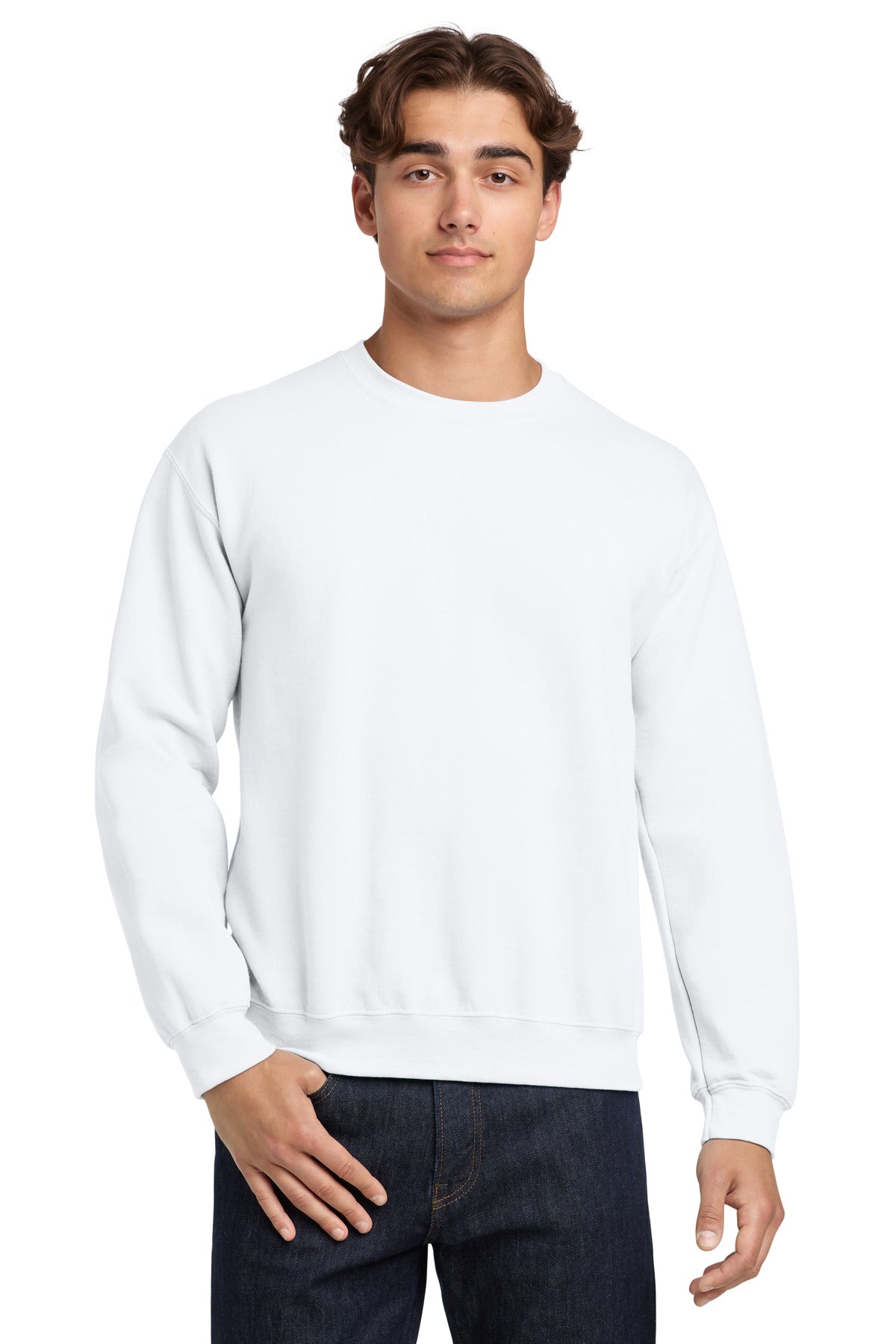 Gildan Heavy Blend Crewneck Sweatshirt - White - front