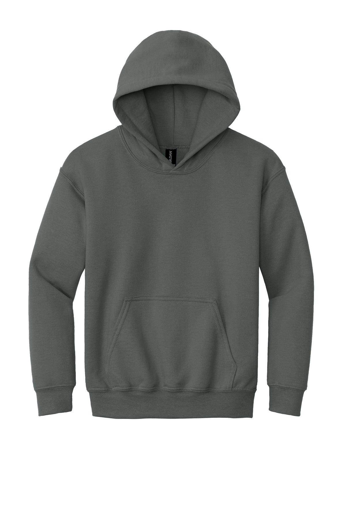 Gildan Youth Heavy Blend Hooded Sweatshirt - Charcoal - flat front