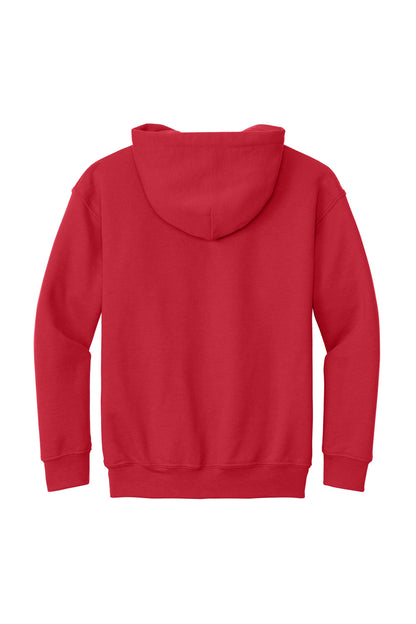 Gildan Youth Heavy Blend Hooded Sweatshirt - Red - flat back