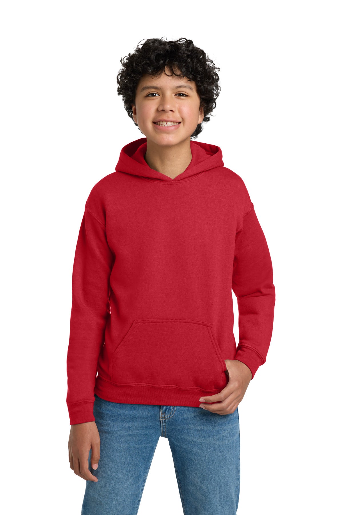 Gildan Youth Heavy Blend Hooded Sweatshirt - Red - front