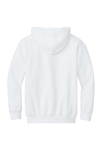 Gildan Youth Heavy Blend Hooded Sweatshirt - White - flat back