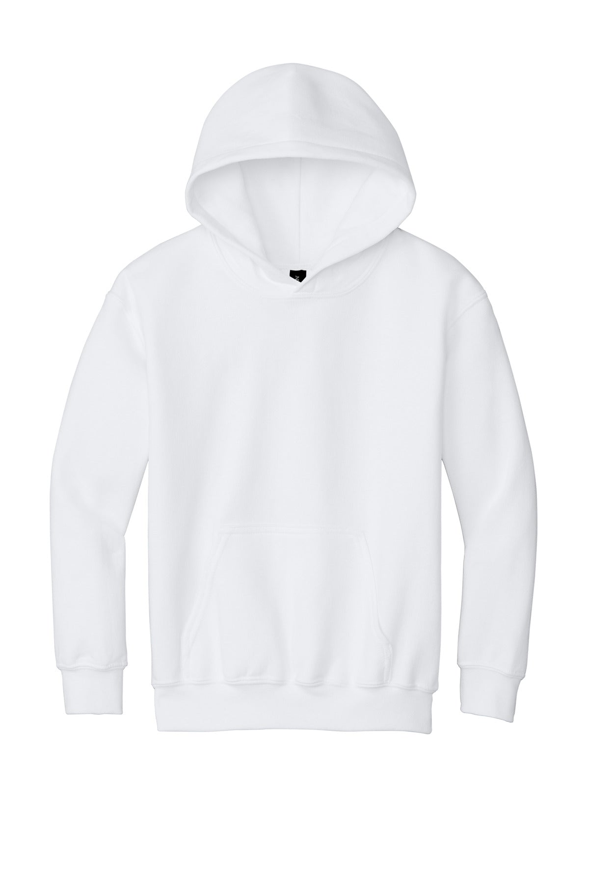 Gildan Youth Heavy Blend Hooded Sweatshirt - White - flat front
