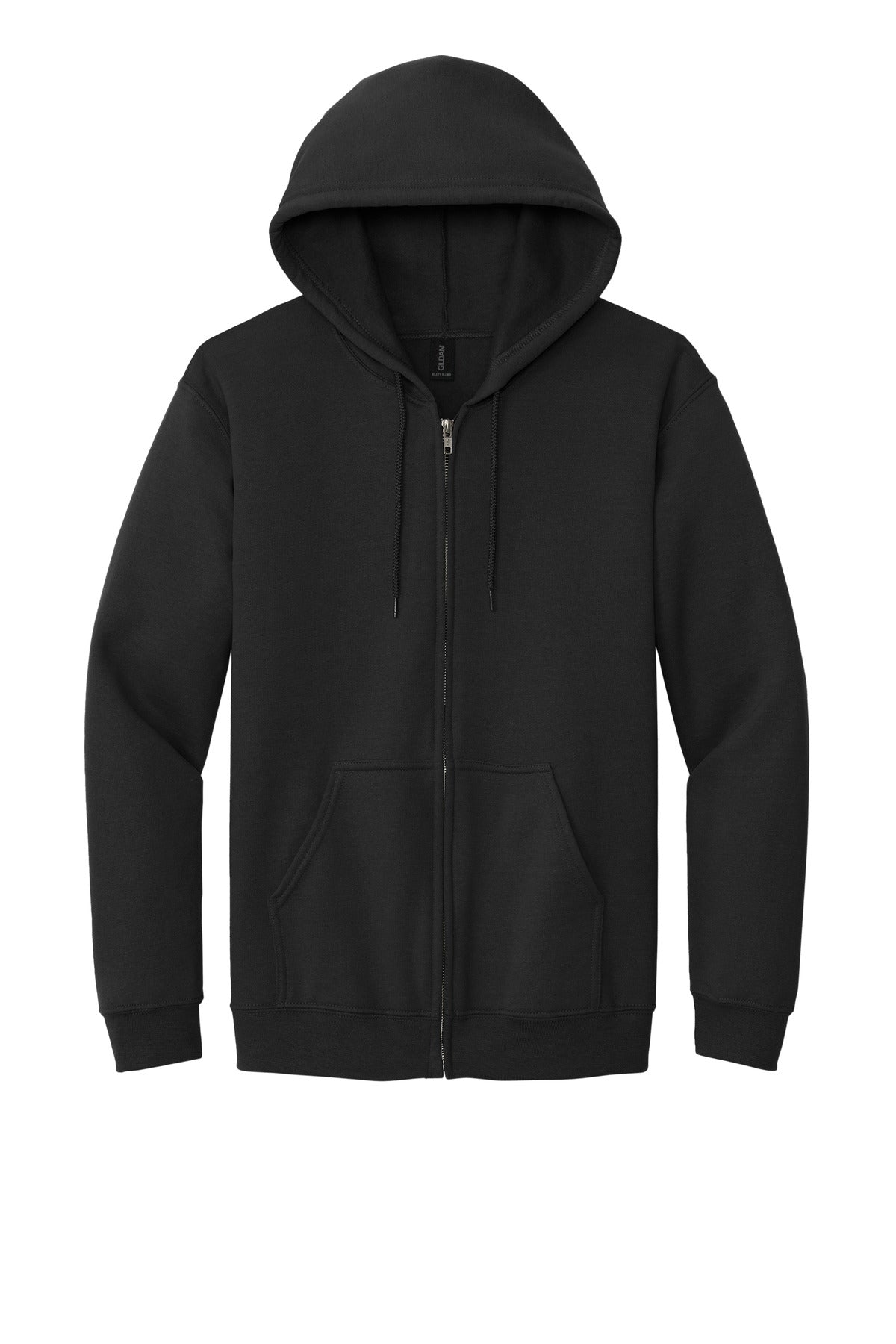 Gildan Heavy Blend Full-Zip Hooded Sweatshirt - Black - flat front