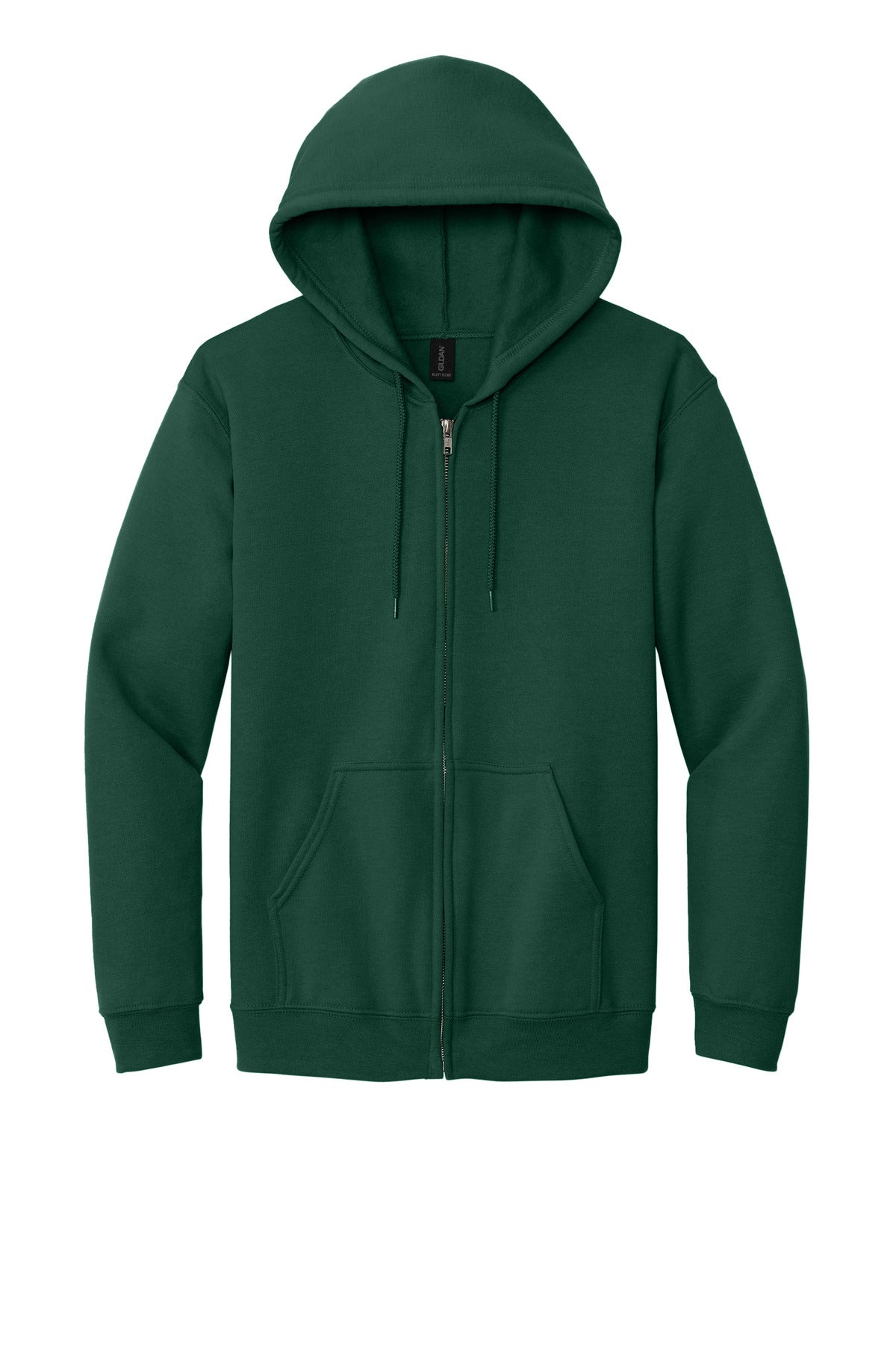 Gildan Heavy Blend Full-Zip Hooded Sweatshirt - Forest Green - flat front
