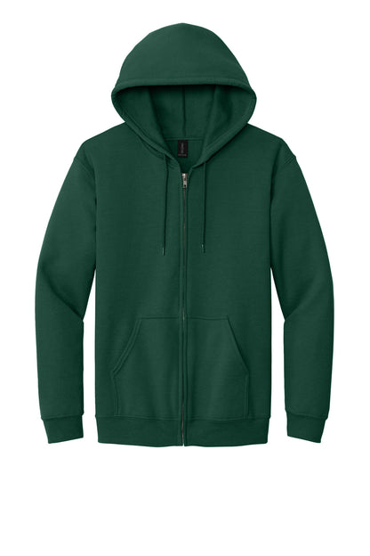 Gildan Heavy Blend Full-Zip Hooded Sweatshirt - Forest Green - flat front