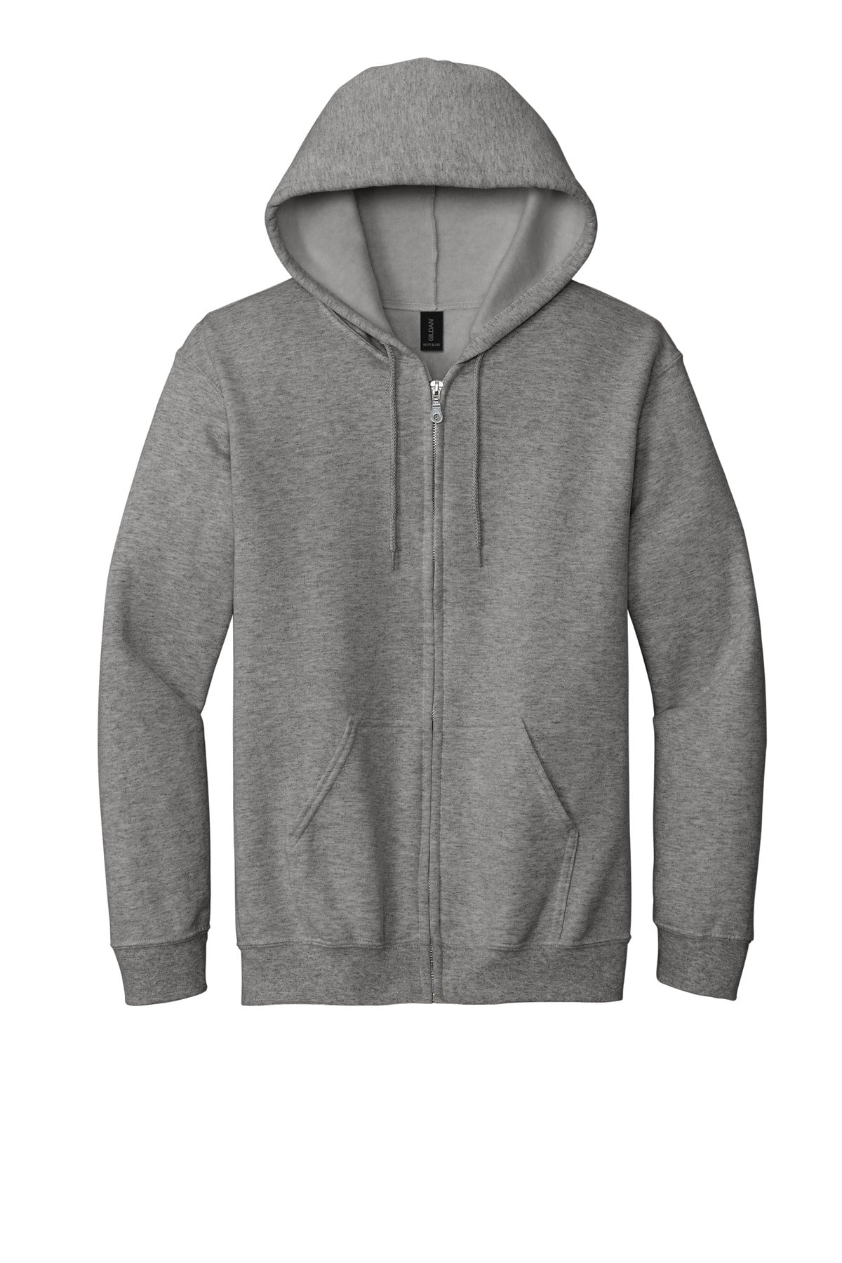 Gildan Heavy Blend Full-Zip Hooded Sweatshirt - Graphite Heather - flat front