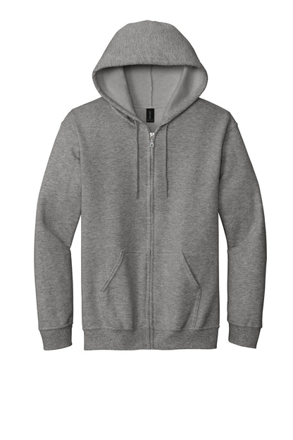 Gildan Heavy Blend Full-Zip Hooded Sweatshirt - Graphite Heather - flat front