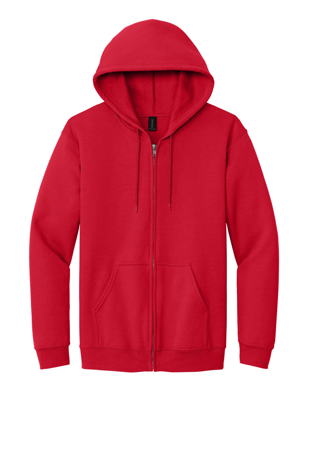 Gildan Heavy Blend Full-Zip Hooded Sweatshirt - Red - flat front