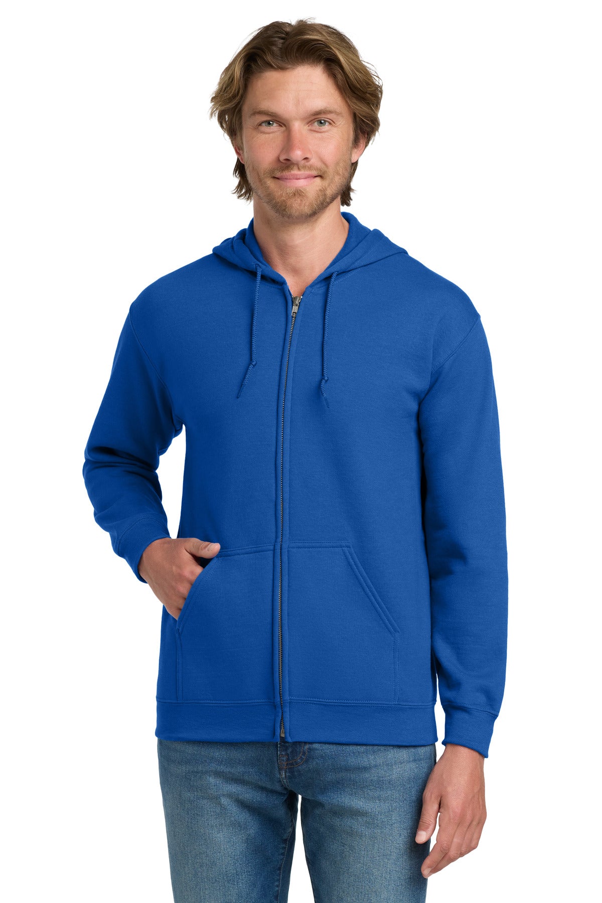 Gildan Heavy Blend Full-Zip Hooded Sweatshirt - Royal - front