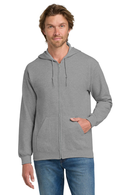 Gildan Heavy Blend Full-Zip Hooded Sweatshirt - Sport Grey - front