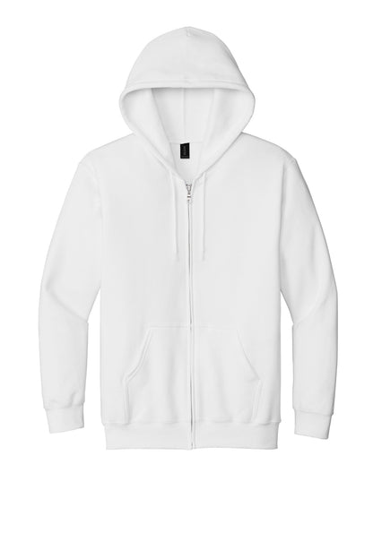 Gildan Heavy Blend Full-Zip Hooded Sweatshirt - White - flat front